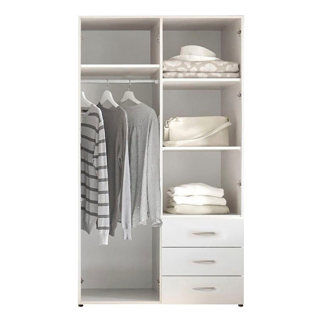 Trendy white wardrobe crafted from high-quality pre-laminated mdf board