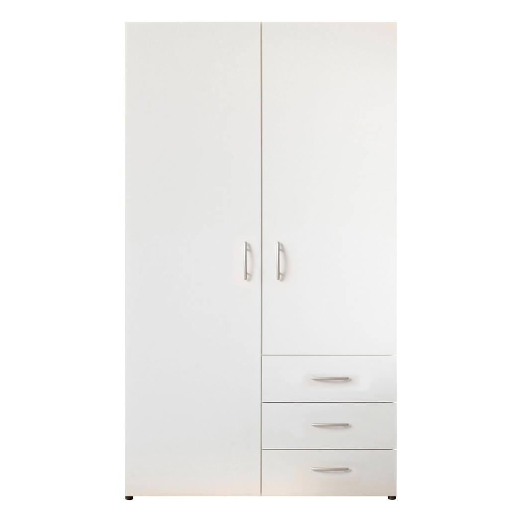 premium modern white wardrobe with 5 sturdy steel handle