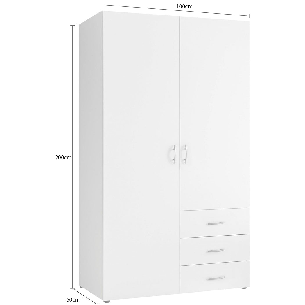 dimension of white modular wardrobe