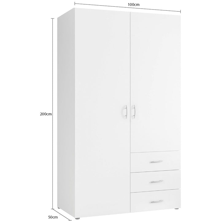 dimension of white modular wardrobe