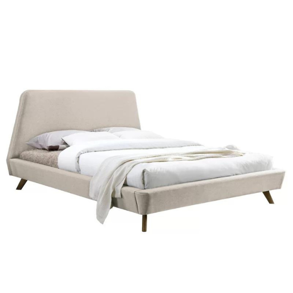 AristoCraft Bed Without Storage | King | Beige Fabric Upholstery