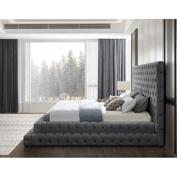 Pearl Bed Without Storage | King | Grey Fabric