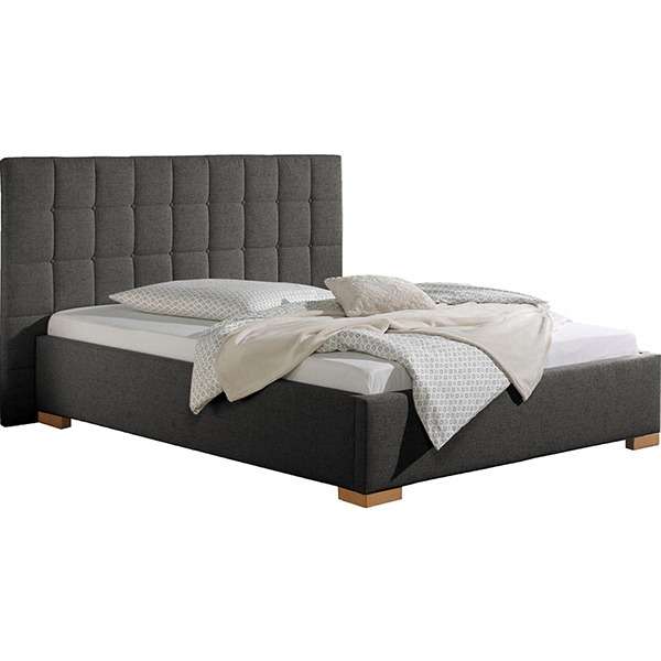 Neil Bed Without Storage  | King | Dark Grey Fabric