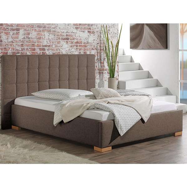 Neil Bed Without Storage | King | Brown Fabric