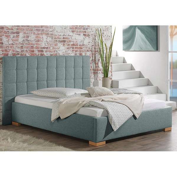 Neil Bed Without Storage | King | Blue Fabric