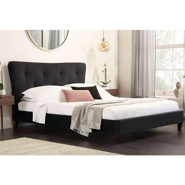 Kyle Bed Without Storage | King | Black Fabric