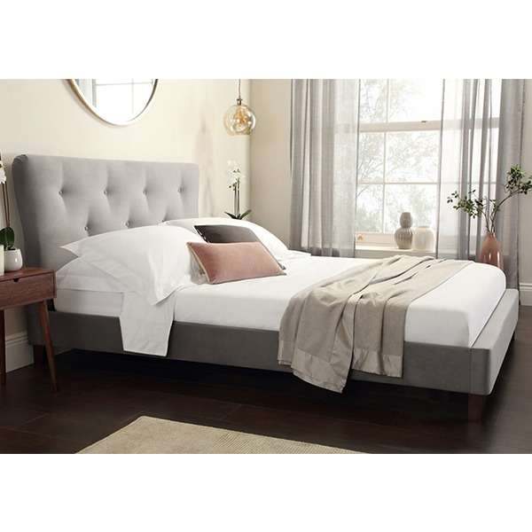 Kyle Bed Without Storage | King | Grey Fabric