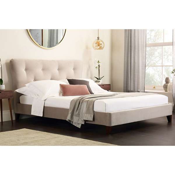 Kyle Bed Without Storage | King | Beige Fabric