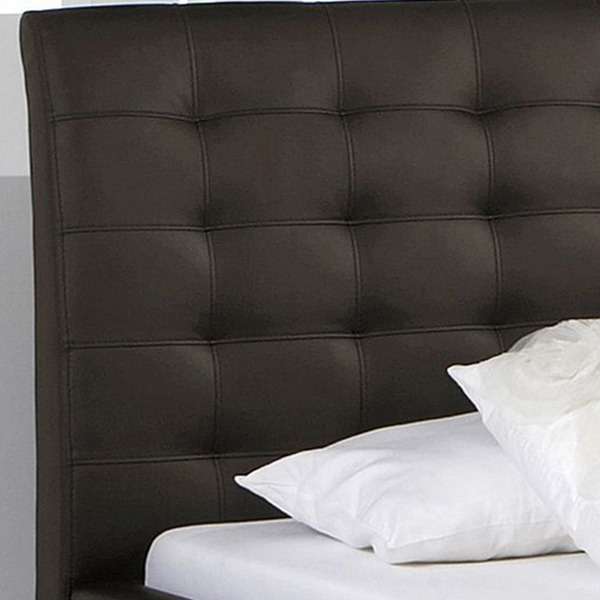 Paxton Bed with Hydraulic Storage | King | Brown Leatherette