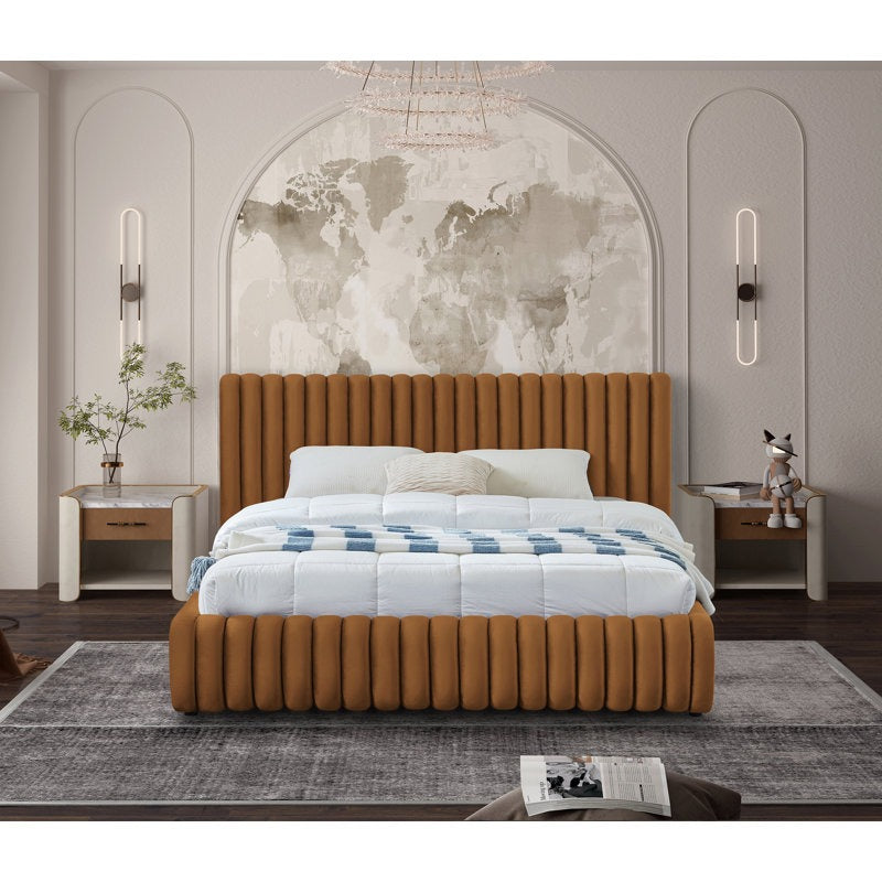 Kuro Bed without Storage | Queen | Tan Fabric