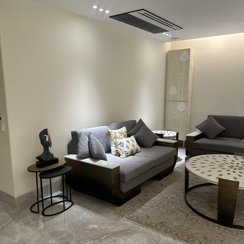 Premium grey sofa in living room