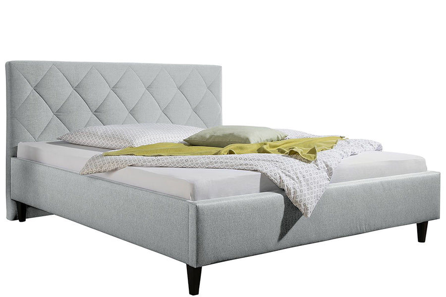 Andres Bed Without Storage | King | Grey Fabric Upholstery