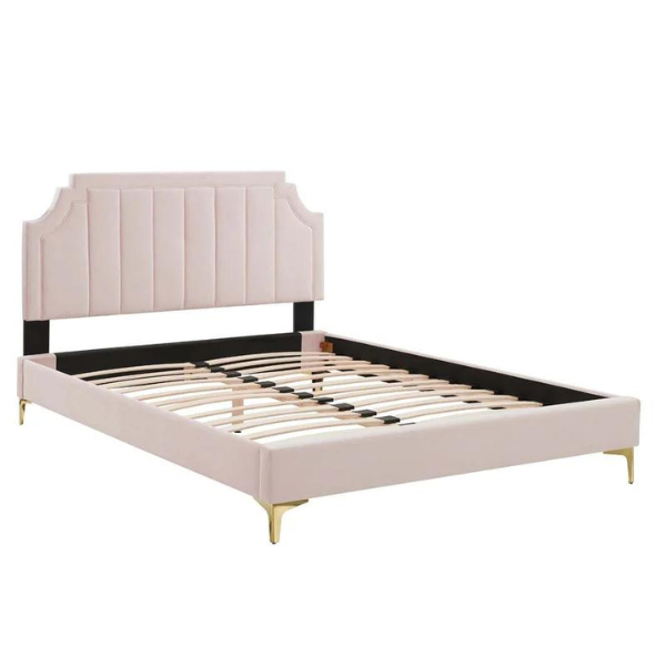 Lunar Lull Bed Without Storage | King | Pink Fabric