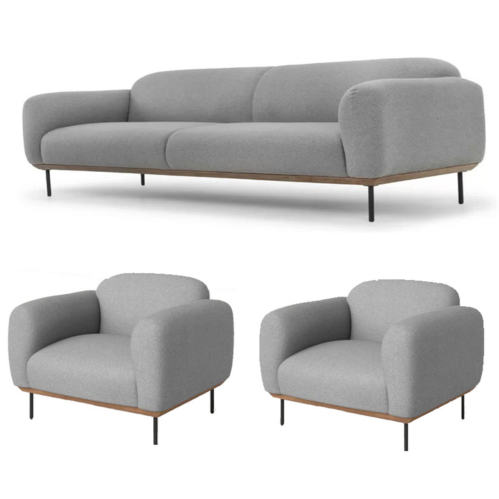 Rivet Sofa | 3 Seater | Grey