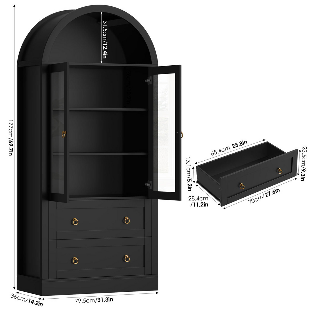 Aug Tall Crockery Unit | Black