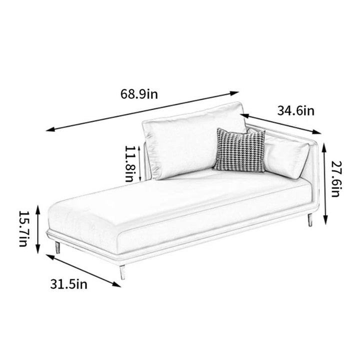 Derek Chaise Lounge | Tan | Facing Left