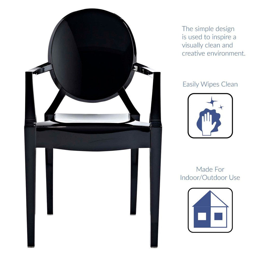 Saskia Arm Acrylic Chair | Black