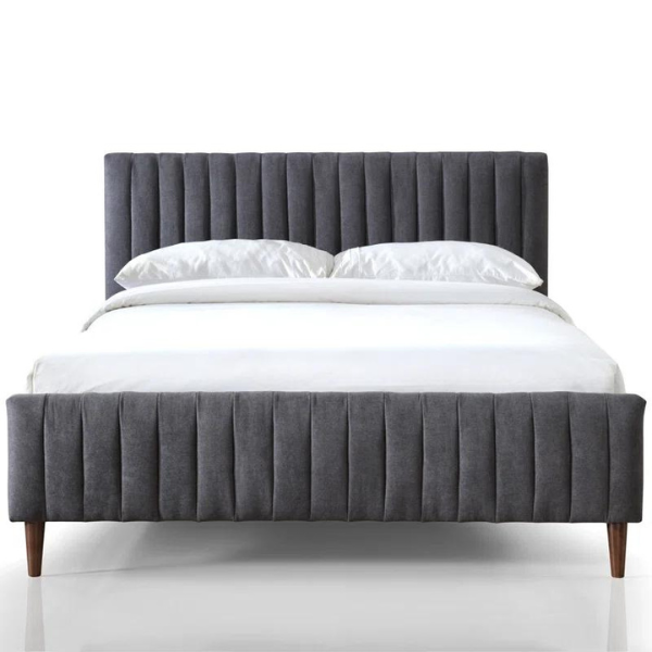 Caspian Bed Without Storage | King | Dark Grey Fabric Upholstery