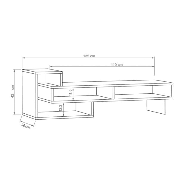 Double TV Shelves | White