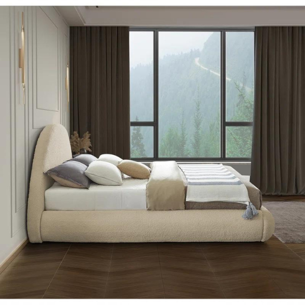 Quartz Bed Without Storage | King | Beige Fabric