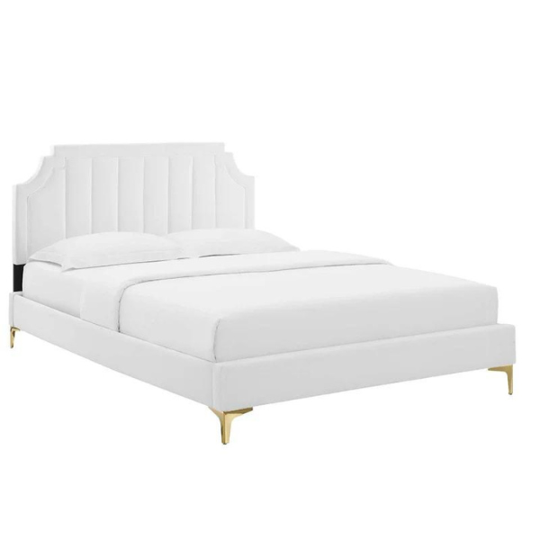 Lunar Lull Bed Without Storage | King | White Fabric