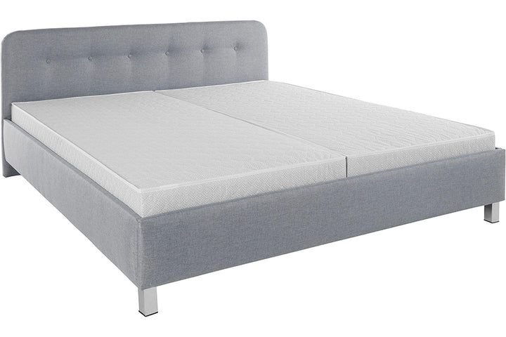 Zeke Bed Without Storage | King | Light Grey Fabric Upholstery