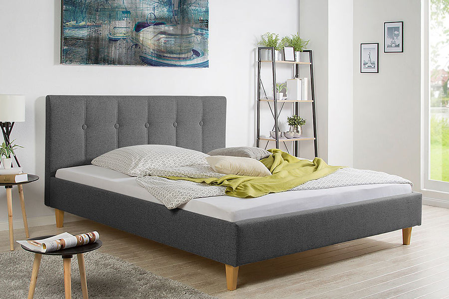 Judah Bed Without Storage | King | Grey Fabric