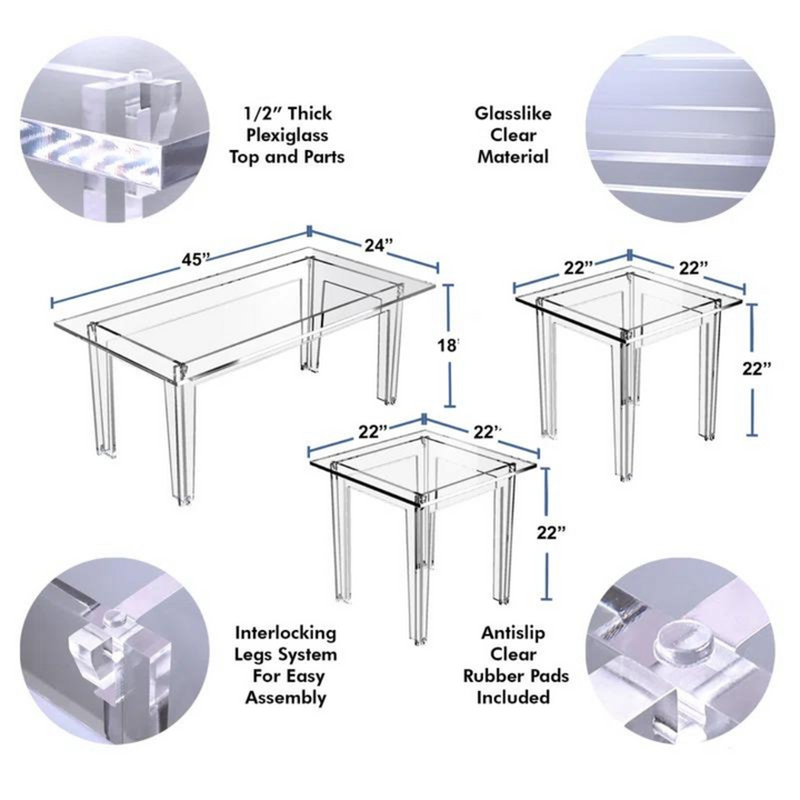 Nova  Acrylic End Table | Clear