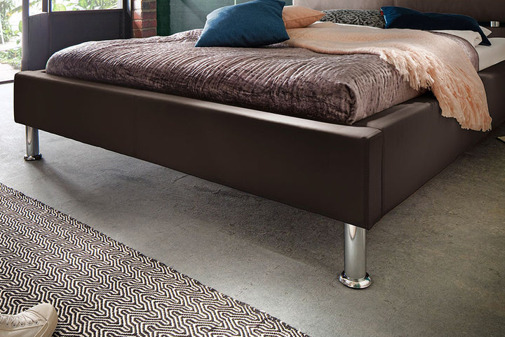 Issac Bed Without Storage | King | Brown Leatherette