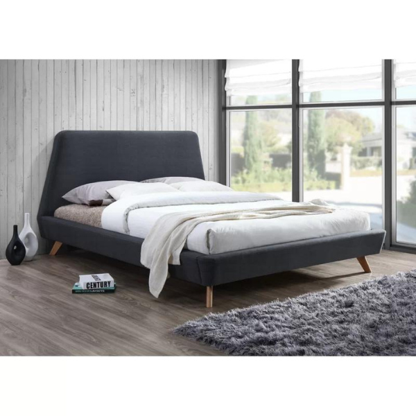 AristoCraft Bed Without Storage | King | Dark Grey Fabric Upholstery