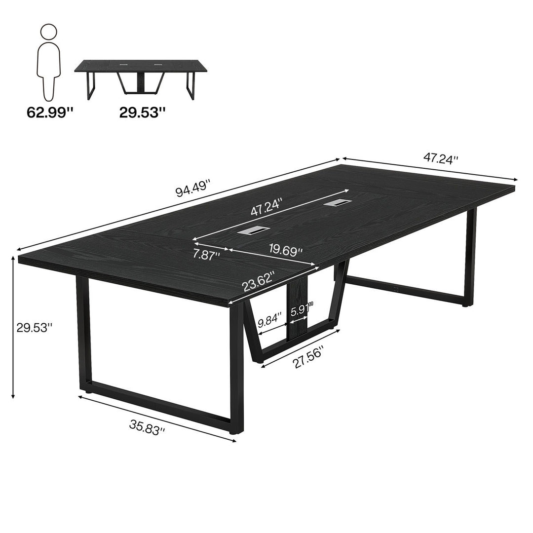 Haru Rectangle  Conference table | Black