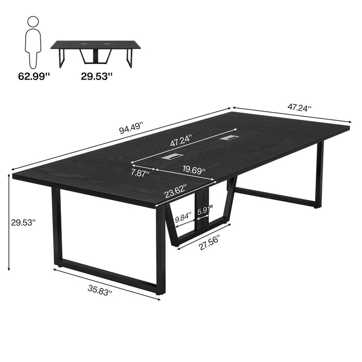 Haru Rectangle  Conference table | Black