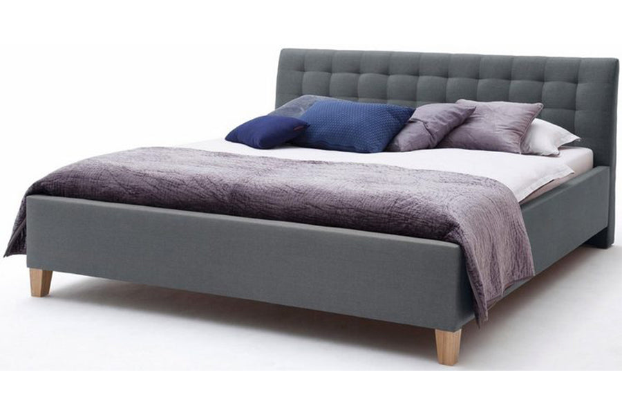 Deporte Bed Without Storage | King | Grey Fabric Upholstrey