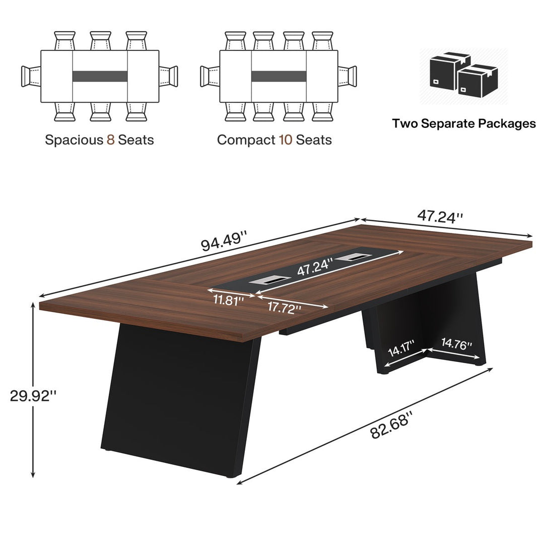 Greta   Conference table  | Walnut & Black