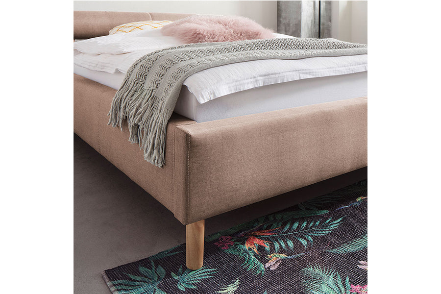 Issac Bed Without Storage | King | Pastel Pink Leatherette