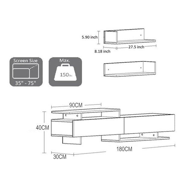 Dub Tv Stand | Walnut & White