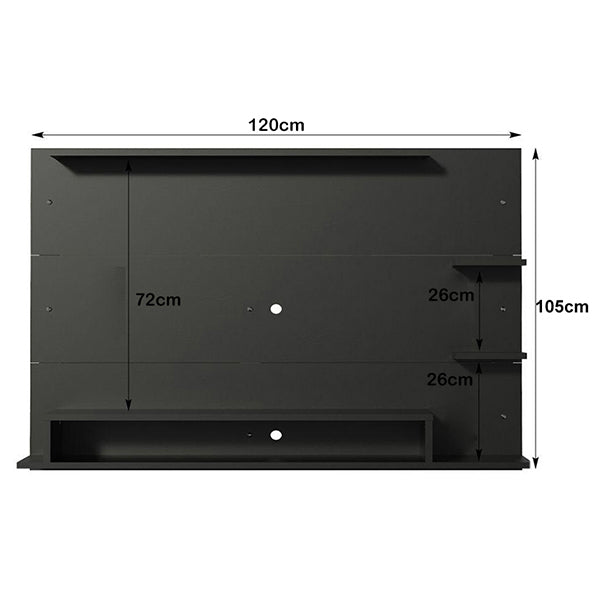 Panel Wall Mount TV Unit | Black |50 Inches