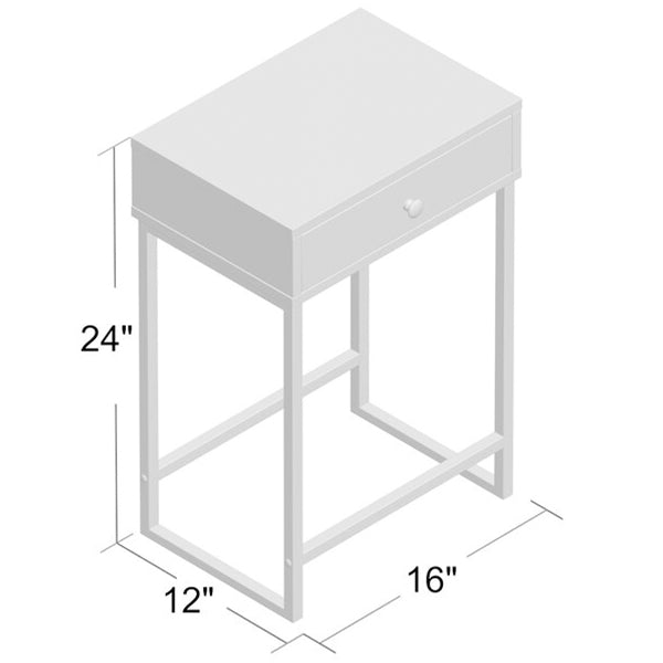 Sat End Table | White