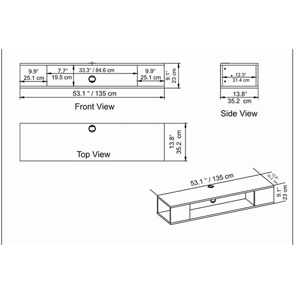 Ten Wall Mount Tv Unit | White