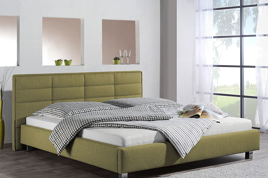 Case Bed Without Storage | King | Olive Green Fabric Upholstery