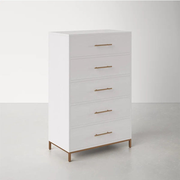 Cosmo Chest Of 5 Drawers | White Matte