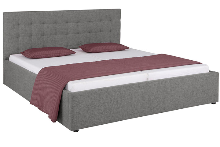 Raylan Bed with Hydraulic Storage | King | Grey Fabric