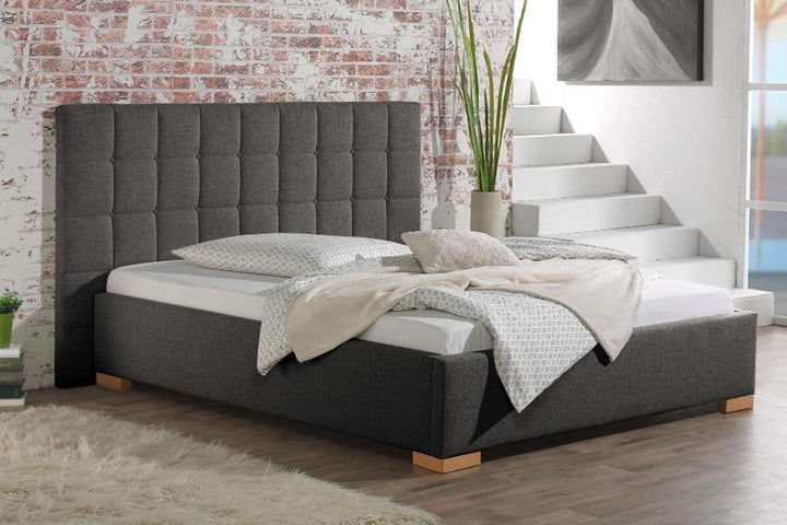 Neil Bed Without Storage  | King | Dark Grey Fabric