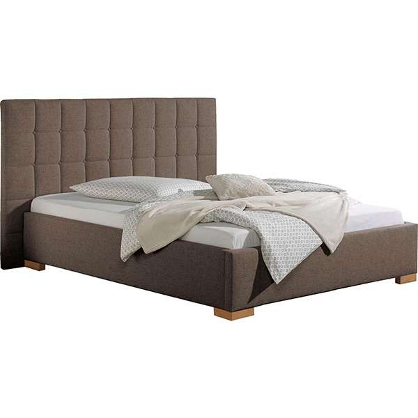 Neil Bed Without Storage | King | Brown Fabric