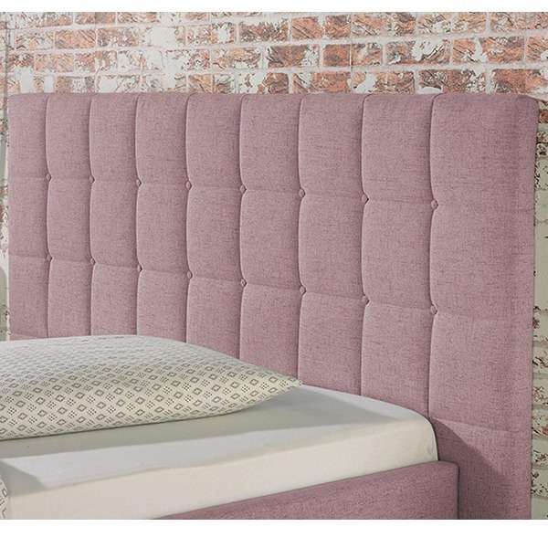 Neil Bed Without Storage | King | Pink Fabric