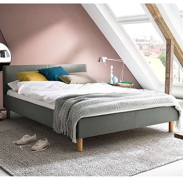 Leonard Bed Without Storage | King | Grey Fabric