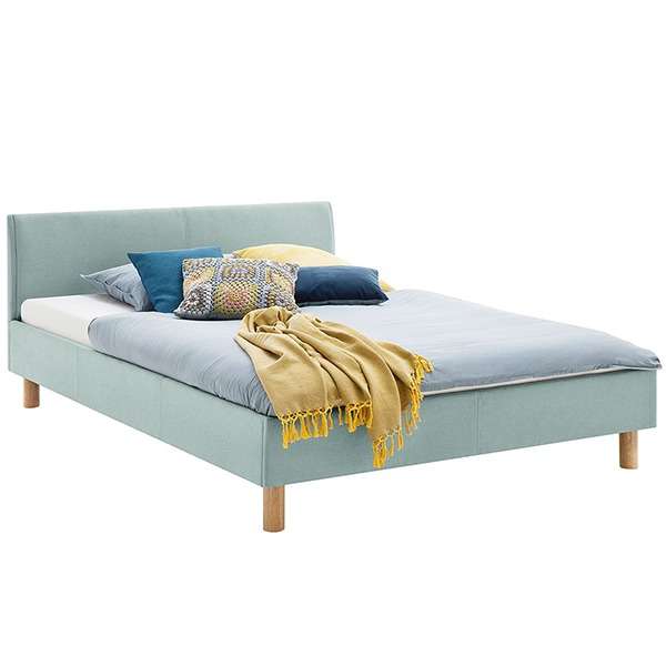 Leonard Bed Without Storage | King | Light Blue Fabric