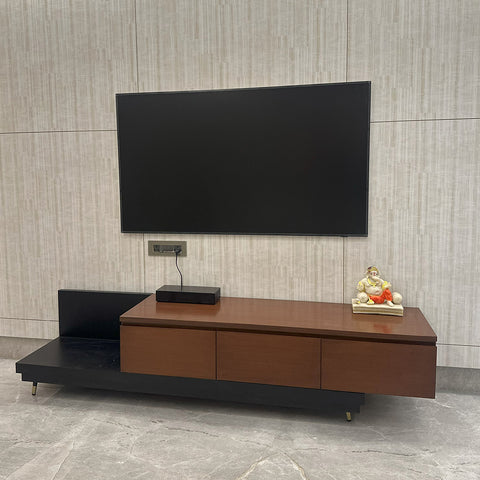 Modular tv unit in brown