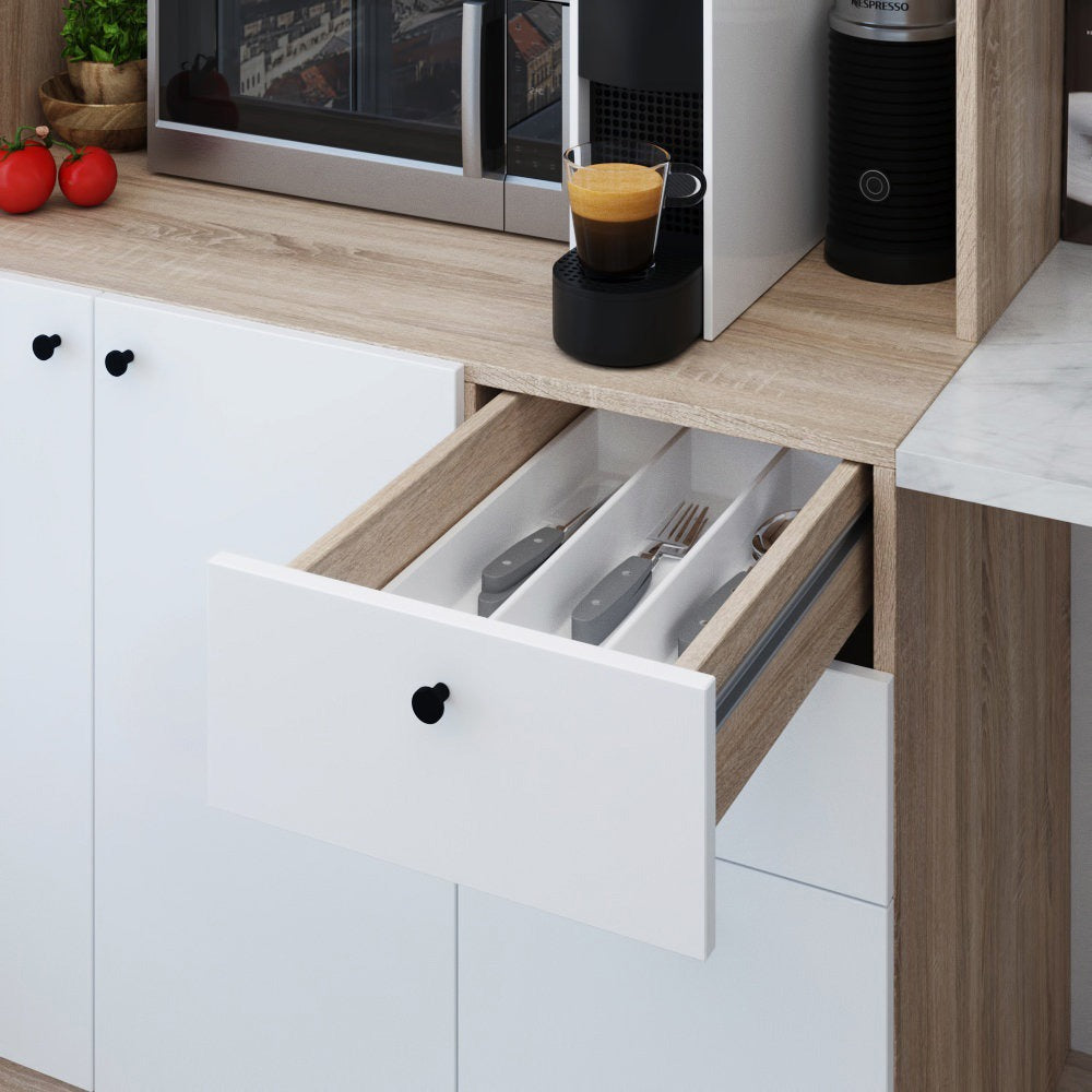 Reko Tall Crockery Unit |White/Beige