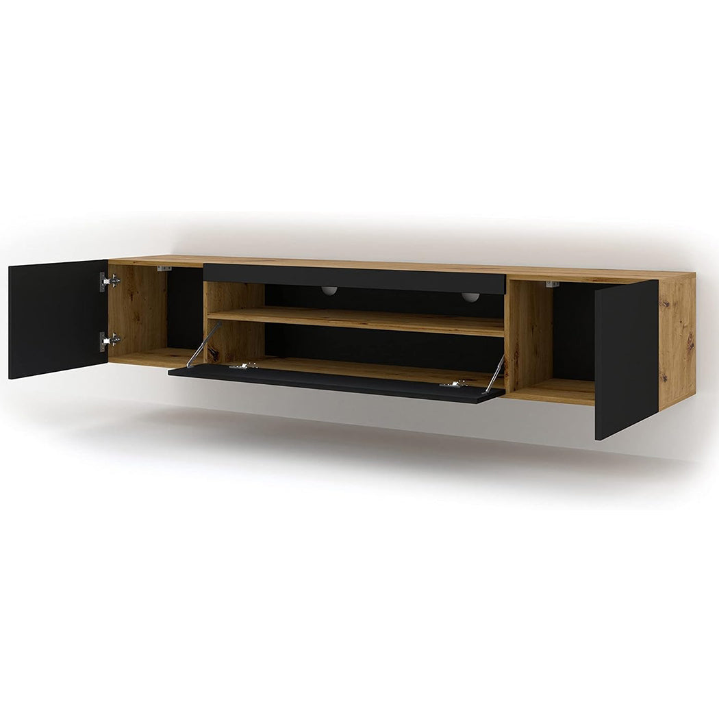 Nav Tv Stand | Large | Beech & Black Matte